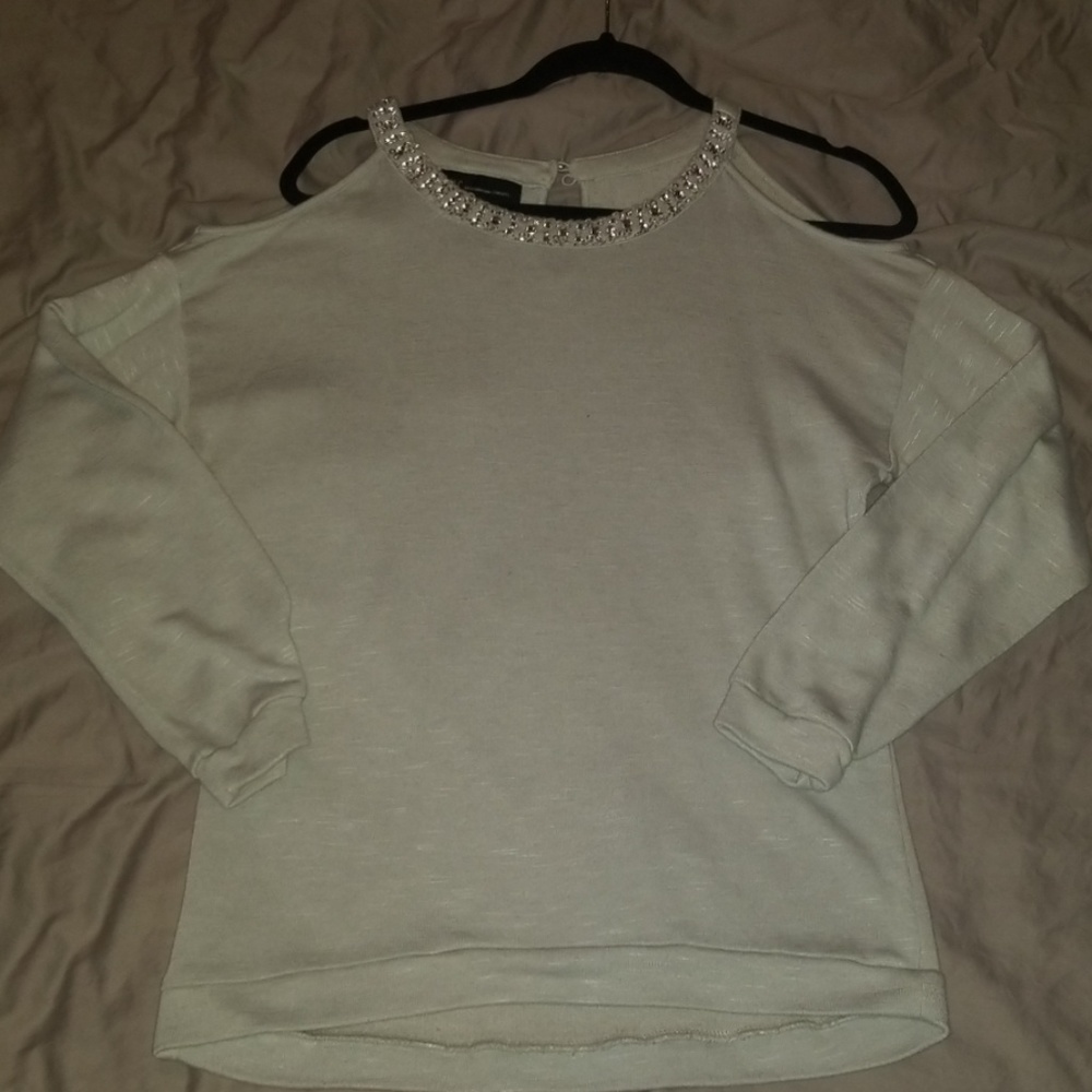 Long sleeve beaded sweater